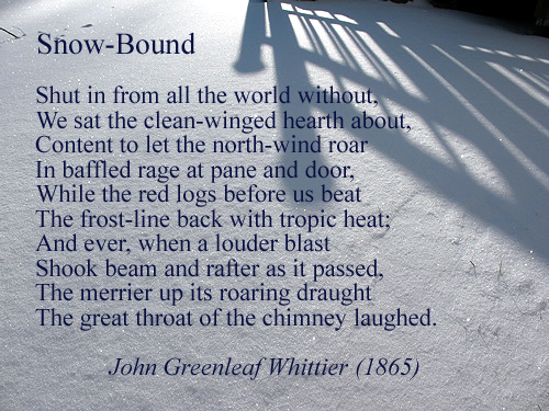 Excerpt from "Snow-Bound" (1865), by James Greenleaf Whittier